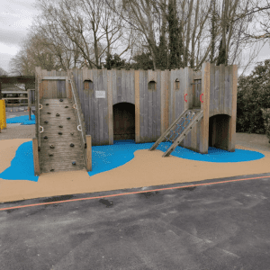 outdoor play equipment with overlay